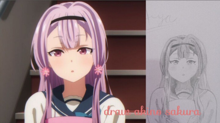 Draw Akino Sakura From Oresuki, Kakak OSIS Yang Benar-benar Manis 😻😻 (BnW Style)