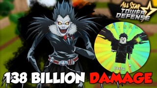LEVEL 100 RYUK 138B DAMAGE | EXCLUSIVE UNIT REWARD SHOWCASE | ROBLOX ALL STAR TOWER DEFENSE