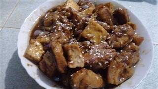 PORK AND TOFU In coffee sauce