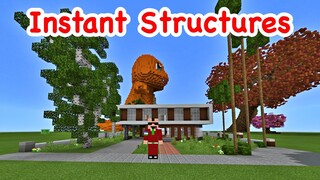 How to Build House in ONE SECOND | Instant Structures Addon | Minecraft MCPE MCBE Addon