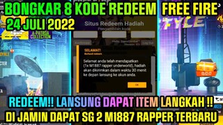 BONGKAR 8 KODE REDEEM FF HARI INI‼️KODE REDEEM FREE FIRE TERBARU 24 JULI 2022 HARI INI