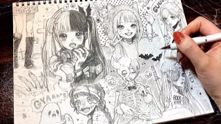 [Hand-Drawing] The Haunted Girls: Happy Halloween