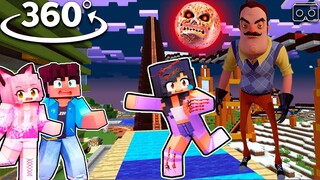 Aphmau saving friends from HELLO NEIGHBOR in Minecraft 360°