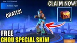 FREE CHOU SPECIAL SKIN IN NEW HIDDEN EVENT LIMITED TIME ONLY (CLAIM YOURS NOW) MOBILE LEGENDS