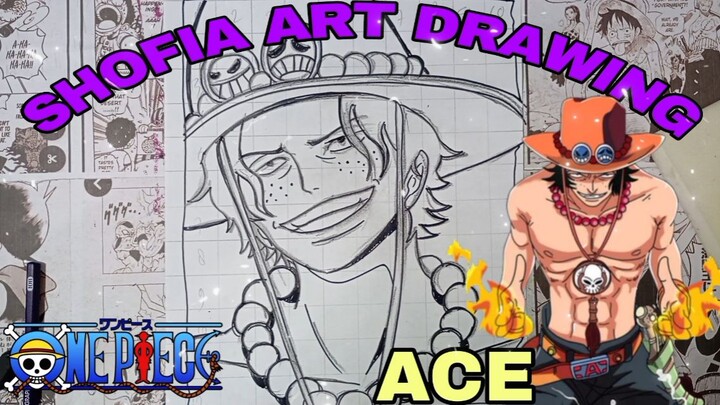 drawing ace dari anime one piece