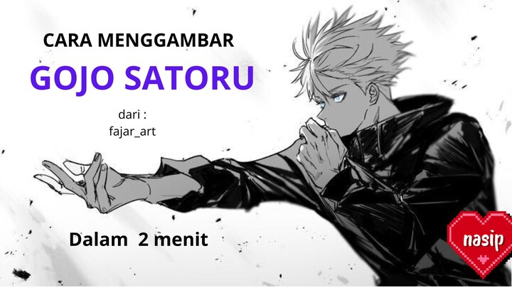 cara menggambar gojo SATORU