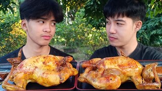 แข่งกินไก่ย่างทั้งตัว มาดูกันว่าใครจะชนะ ?