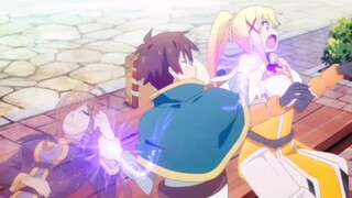 Wiz đã bị cạn kiệt sức lực, nhưng may mắn thay Darkness có sức sống mạnh mẽ. Kazuma đã hấp thụ Darkn