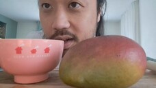 ASMR PLATE LICKING MANGO + WATER SOUNDS