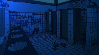 you're in a bathroom at a party