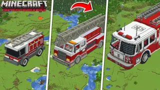 Minecraft FIRETRUCK HOUSE BUILD CHALLENGE : NOOB vs PRO vs GOD / Animation