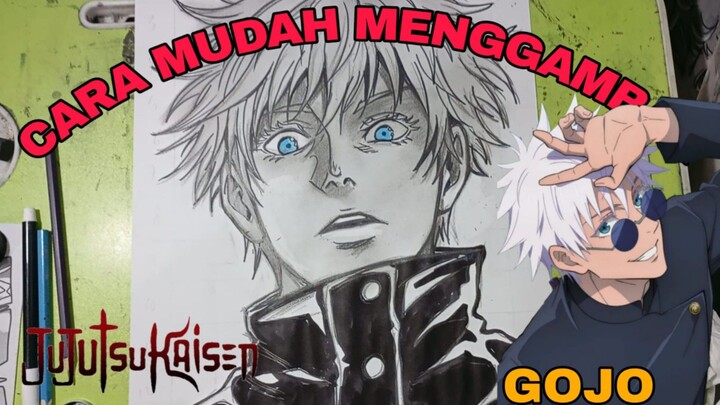 cara yang sangat lah mudah menggambar gojo full version