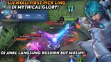 SOLO RANK FIRST PICK LING DI MYTHICAL GLORY! | BUILD LING TERSAKIT 2023 - MLBB