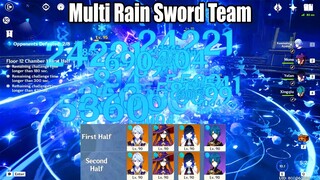 I Call This Multi Rain Sword Team - Yelan Xingqiu Ayato Mona Super Hydro 2.7 Floor 12 Showcase