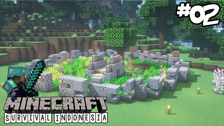 MINECRAFT SURVIVAL INDONESIA EP02 | MEMBUAT CIRCLE FARM WHEAT!!