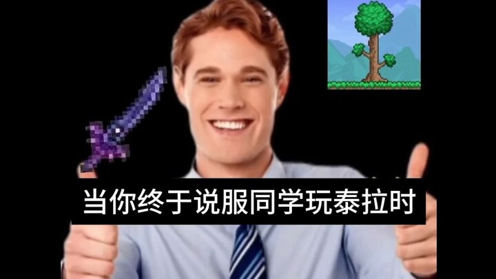 When you finally convince your classmate and bring him to play Terraria...