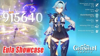 Eula C1 Talents Lv 9 Nuke Damage Showcase Gameplay - Genshin Impact