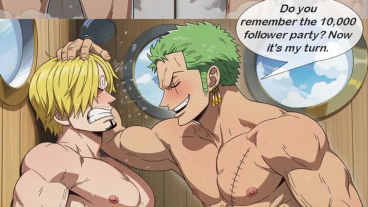 18+ Sanji diperkaos Zoro di kamar mandi😩