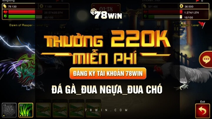 Thưởng 220K Miễn Phí   Đăng Ký Tài Khoản 78WIN   Đá Gà Đua Ngựa Đua Chó