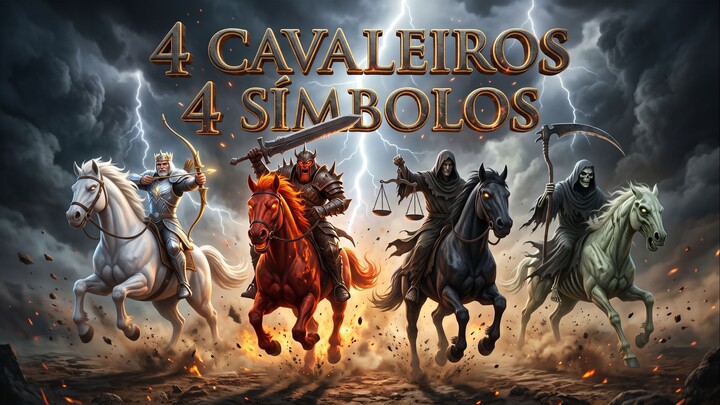 🐎🔥 4 CAVALEIROS, 4 SÍMBOLOS! O MISTÉRIO DO APOCALIPSE 😱📖 #Curiosidades