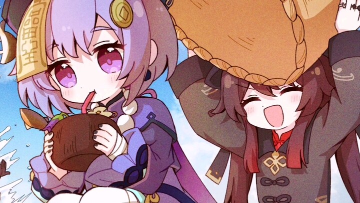 [Genshin Impact Cute] Kurumi Klee is so cute! Qiqi is so well behaved