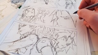 Sketching Full Manga Page | Anime Manga Drawing