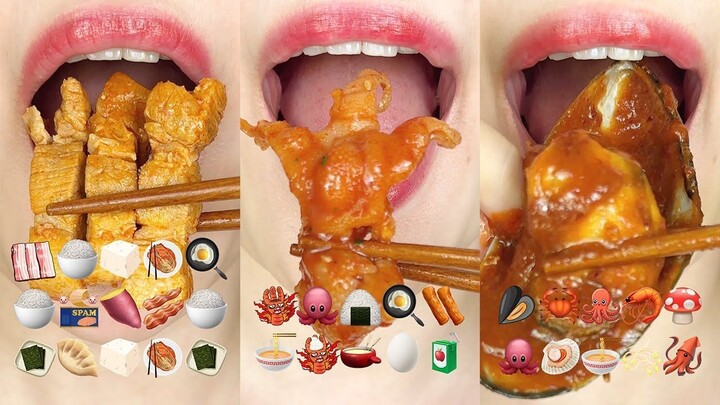 asmr SPICY EMOJI FOOD MUKBANG COLLECTION 매운 이모지 먹방 모음집 eating sounds