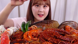 2 สาวเกาหลีกินจุ 🥘🦞🦑 ASMR Korean CrBy SULGI