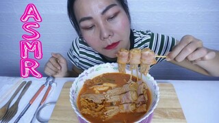 ASMR ซุ๊ปกิมจิ ต๊อกโบกี เห็ดเข็มทองพันเบคอน กันค่ะ