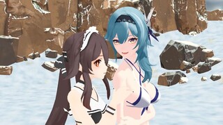 【原神MMD】优菈想要在雪山和胡桃贴贴~