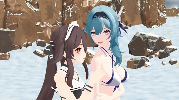 【原神MMD】优菈想要在雪山和胡桃贴贴~