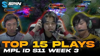 TOP 15 PLAYS MPL ID S11 WEEK 3 - SUPER KENN IS SUPER! LEMON EDITH OUTPLAY! KAIRI ASSASSIN LICIN!