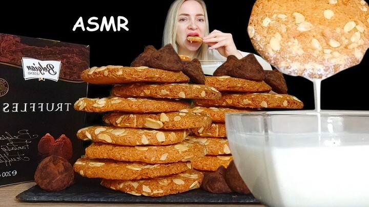 ASMR CHOCOLATE TRUFFLES🍫 CRUNCHY COOCKIES🍪 & MILK | EATING MUKBANG SOUNDS