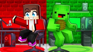 Maizen vs Mikey GAMING ROOM Battle in Minecraft! - Parody Story(JJ TV)