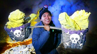 Khai thác lưu huỳnh trong lòng núi lửa |Du lịch ẩm thực Bali Indo #8