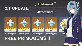 2.1 New REDEEM CODES | FREE PRIMOGEMS | Genshin Impact 2.1