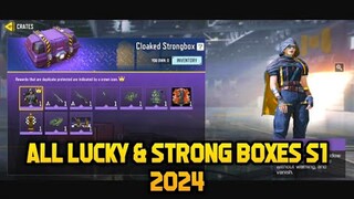 S1 ALL LUCKY BOXES & STRONG BOXES CODM SEASON 1 LEAKS 2024 COD MOBILE