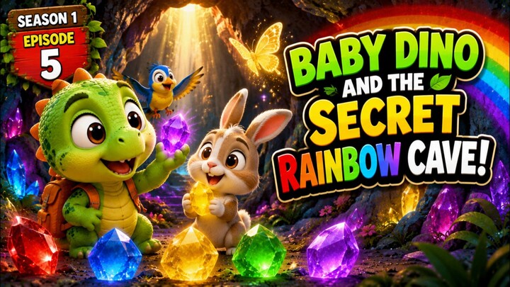 Baby Dino Discovers a SECRET Rainbow Cave! 🌈🦖 | Dinosaur Adventure for Kids