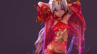 Kain MD MMD "MEMEME" suara lemah merah HAKU C4D OC rendering (layar vertikal) versi aman