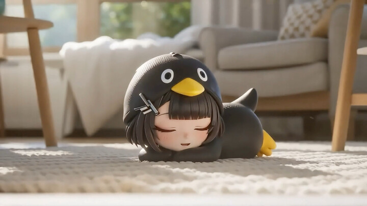 Penguin kecil itu sudah tertidur