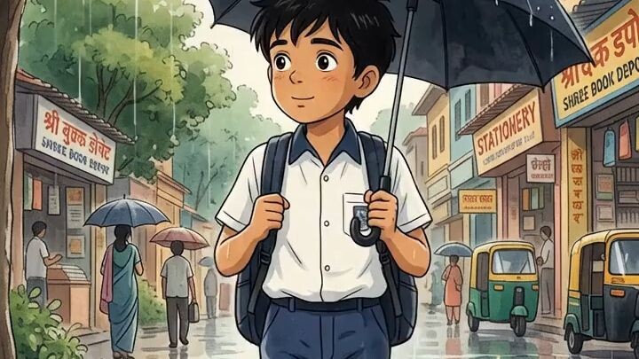 बारिश में स्कूल जाते समय मिला एक गरीब बच्चा… फिर जो हुआ 😢❤️
