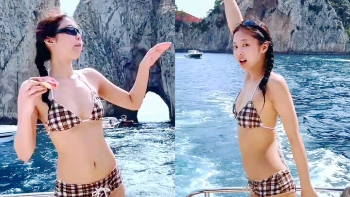 Like a movie! Jennie's beach bikini trip + Fashion Week—dreamy vlog with Chinese subtitles!