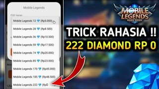 KODE RAHASIA!!! TEMPAT TOP UP DIAMOND GRATIS ML RP 0 MOBILE LEGEND