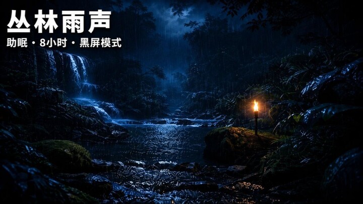 雨林雨声助眠 🌿 轻柔长笛舒缓心灵 · 8小时 · 渐暗黑屏模式 · 智能电视