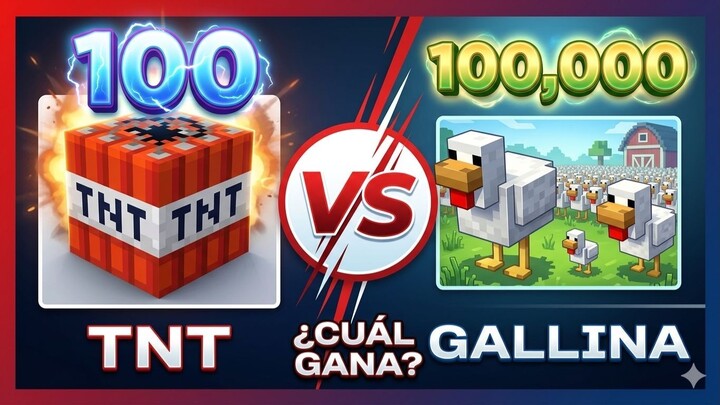 minecraft 100 TNT VS 10000 gallina