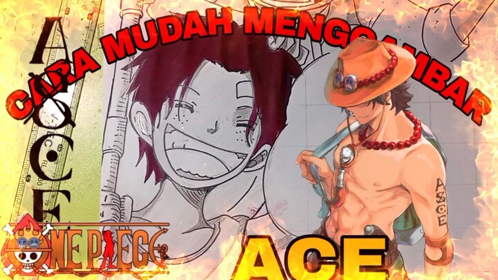 CARA mudah menggambar anime one piece, ace