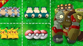 Plant vs Zombies ✔️Pikachu vs Blastoise vs Gargantuar Boss -- PVZ funny moments🅿135