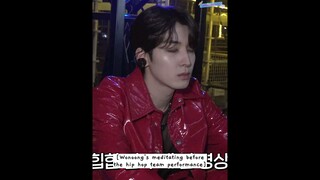 wonwoo is meditating before hiphop unit stage 😊🔥 #seventeen #wonwoo