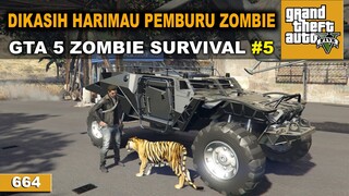 HARIMAU PEMAKAN ZOMBIE - GTA 5 ZOMBIE SURVIVAL # 664