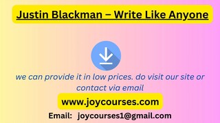 Justin Blackman – Write Like Anyone